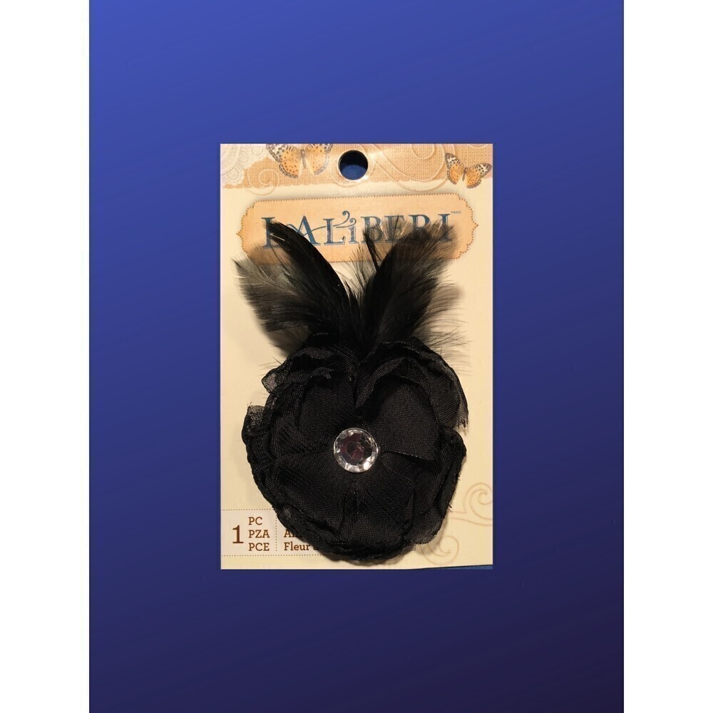 EK SUCCESS LALIBERI Clip and Pin for Hair/Shoes/Purse/Lapel/Hat, BLACK ROSE, NWT